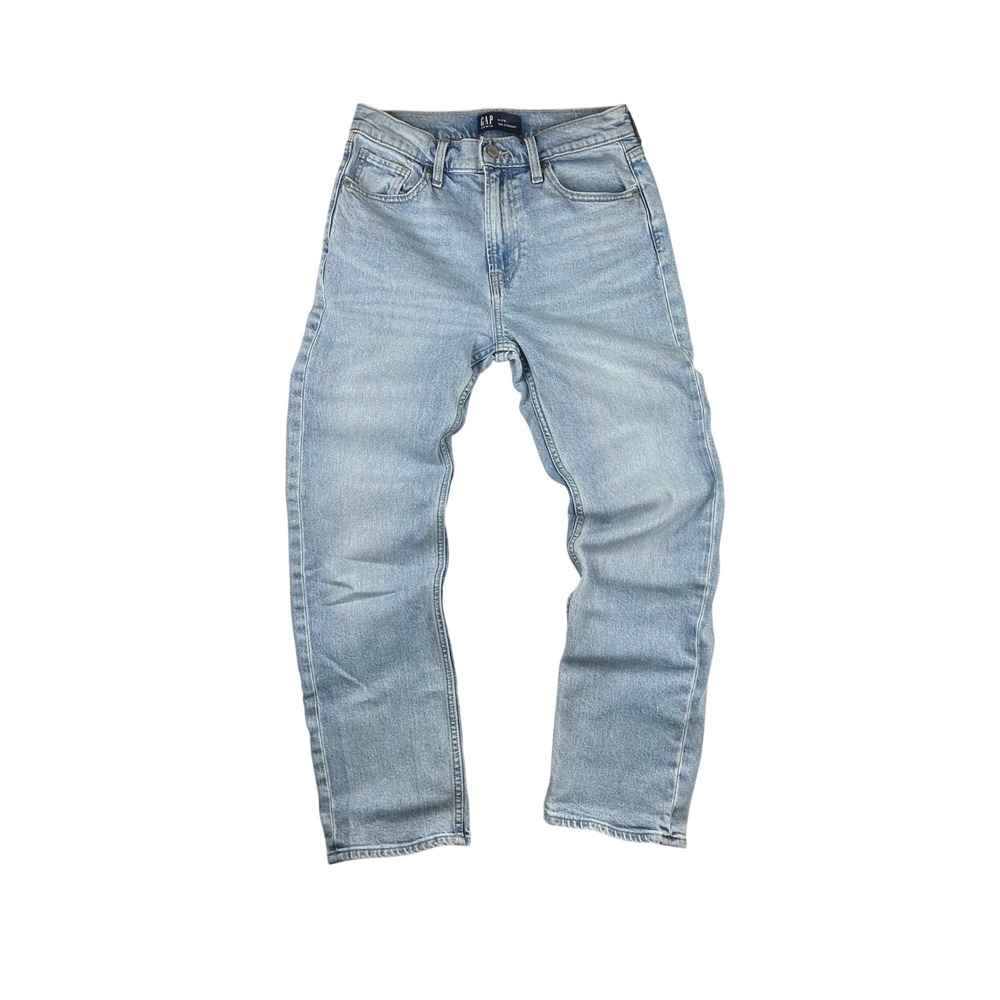 Gap 90s Straight Jeans Light Wash Blue Size 4/27 Short Stretch Denim